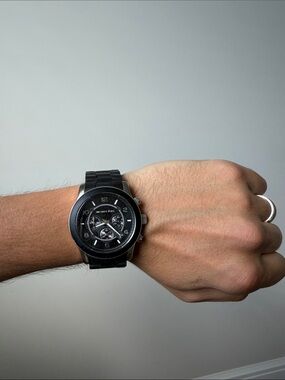 Michael Kors Black Men's Chronograph with Black Dial and Strap